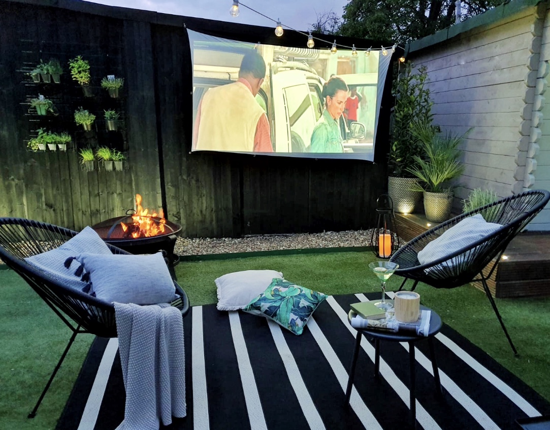 Outdoor garden cinema movie night